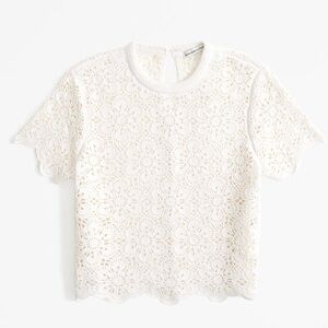 NWT Abercrombie & Fitch Crochet-Style Floral Lace Tee